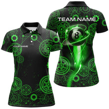 Load image into Gallery viewer, Personalized Green Billiard Shirts For Women Custom Gearwheel Pattern Billiard Jerseys Team Uniform TDM3025