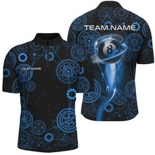 Load image into Gallery viewer, Personalized Blue Billiard Shirts For Men Custom Gearwheel Pattern Billiard Jerseys Team Uniform TDM3026