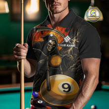 Load image into Gallery viewer, Personalized Grim Reaper Motorcycle Billiards Shirt For Men Custom Funny 9 Ball Pool Team Jersey TDM5264