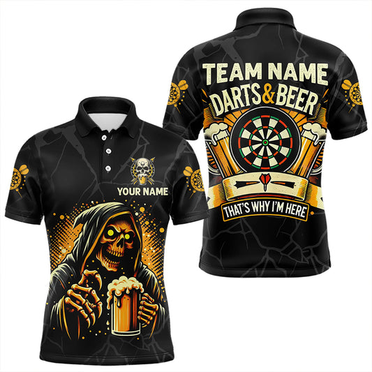 Darts And Beer That's Why I'm Here Custom Grim Reaper Men Darts Shirts, Drinking Dart Jerseys TDM3461