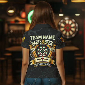 Darts And Beer That's Why I'm Here Custom Death Skeleton Women Darts Shirts, Drinking Dart Jerseys TDM3461