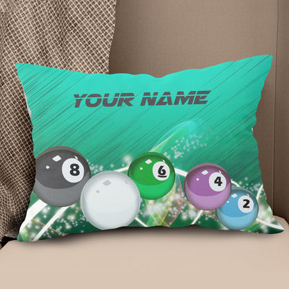 Personalized 3D Green Billiards Balls Pillow Custom Pillow Pool Billiard TDM0779