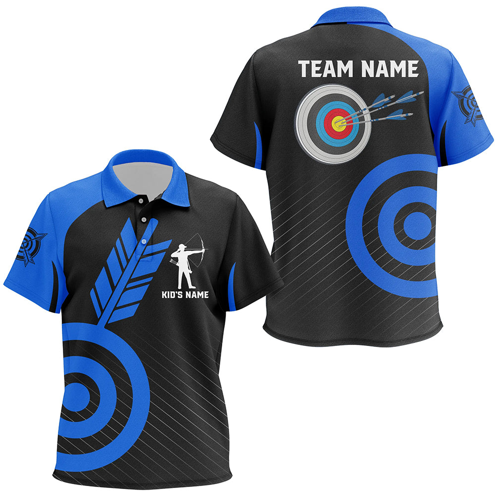 Personalized Blue Archery Jerseys For Kid Custom Archery Polo Shirts Team League Archery Shirts TDM1493