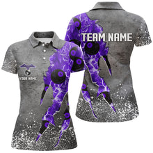 Load image into Gallery viewer, Custom Ball 8 Thunder Lighting Grunge Billiard Shirts For Women Best Billiard Team Jersey |Purple TDM1659