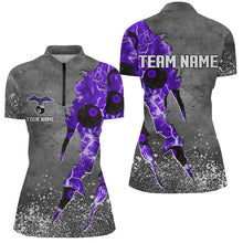 Load image into Gallery viewer, Custom Ball 8 Thunder Lighting Grunge Billiard Shirts For Women Best Billiard Team Jersey |Purple TDM1659