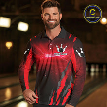Load image into Gallery viewer, Personalized Thunder Lightning Cobra Snake Bowling Shirts For Men, Red Bowling Team Jersey TDM4644