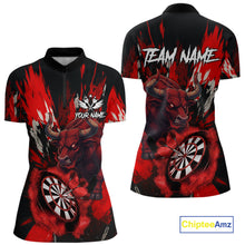 Load image into Gallery viewer, Personalized Red Dartboard Splash Bull Darts Shirt For Women Custom Dart Jersey Team Polo &amp; 1/4 Zip TDM5276