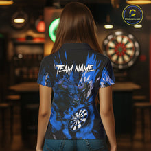 Load image into Gallery viewer, Personalized Blue Dartboard Splash Bull Darts Shirt For Women Custom Dart Jersey Team Polo &amp; 1/4 Zip TDM5277
