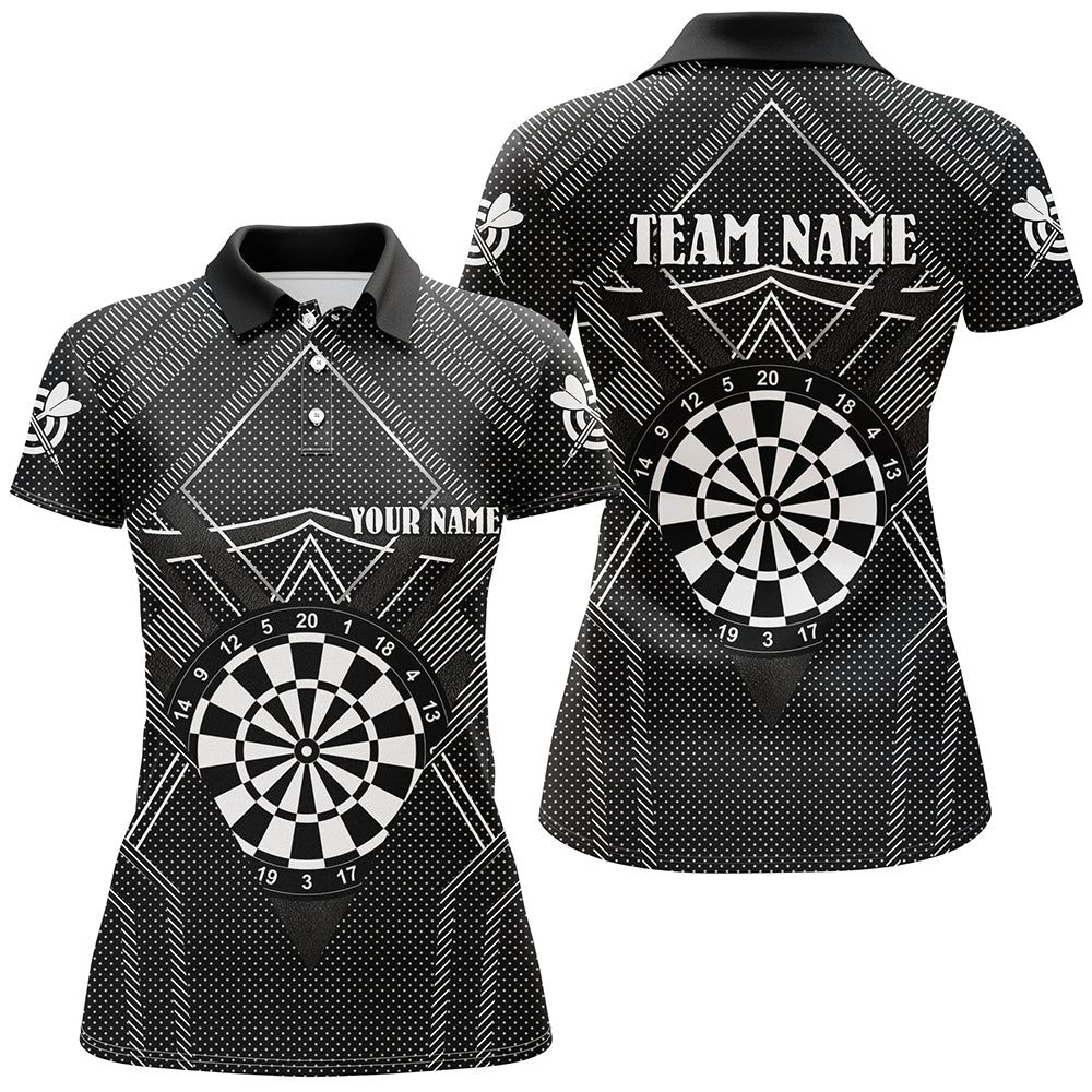 Personalized Black Darts Jersey Women Polo Shirts Custom Darts Board Shirts Darts Uniform For Team TDM1503