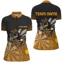 Load image into Gallery viewer, Personalized Darts Board Funny Bee 3D Printed Women Polo &amp; Quarte-Zip Shirts, Unique Darts Attire TDM1666