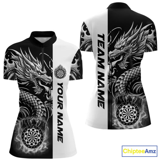 Custom Dragon Dart Shirts For Women, Personalized 3D Dart League Uniform Best Dart Jerseys |White TDM4239