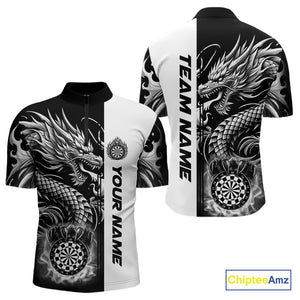 Custom Dragon Dart Shirts For Men, Personalized 3D Dart League Uniform Best Dart Jerseys |White TDM4239