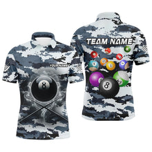 Load image into Gallery viewer, Personalized 8 Ball Pool Smoke Billiard Shirts For Men Custom Camo Billiard Balls Team Jerseys TDM2084