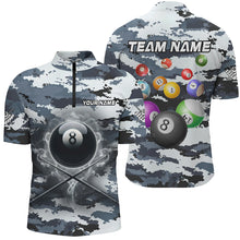 Load image into Gallery viewer, Personalized 8 Ball Pool Smoke Billiard Shirts For Men Custom Camo Billiard Balls Team Jerseys TDM2084