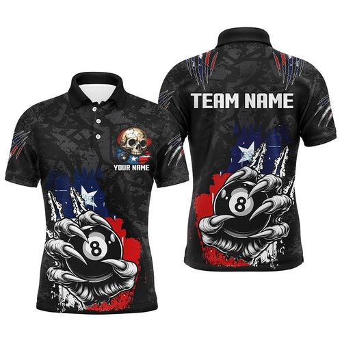 Funny Claw Tearing Texas Flag 8 Ball Pool Custom Billiard Shirts For Men, Patriotic Billiard Jersey TDM2320