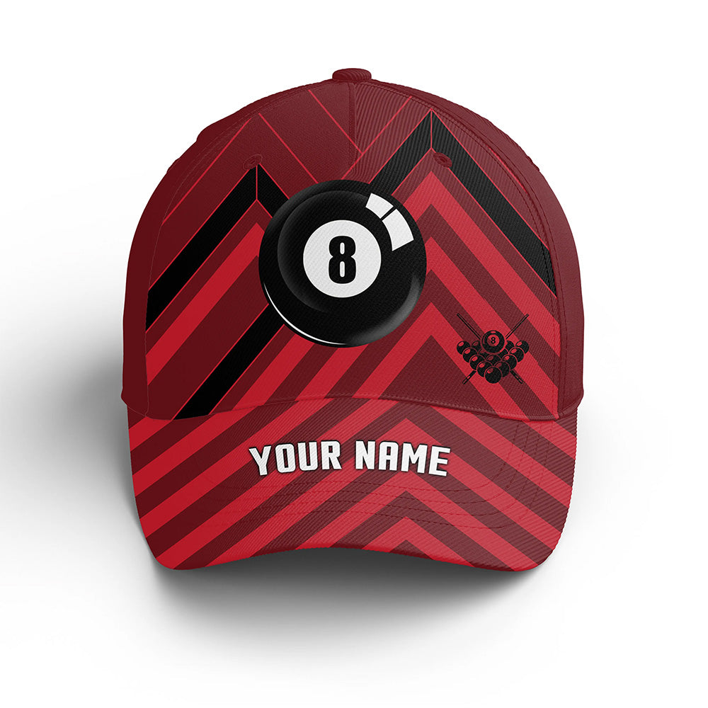 Ball 8 Billiard Red Version Custom Name Billiard Hats For Men And Women, Custom Billiard Classic Caps TDM0191