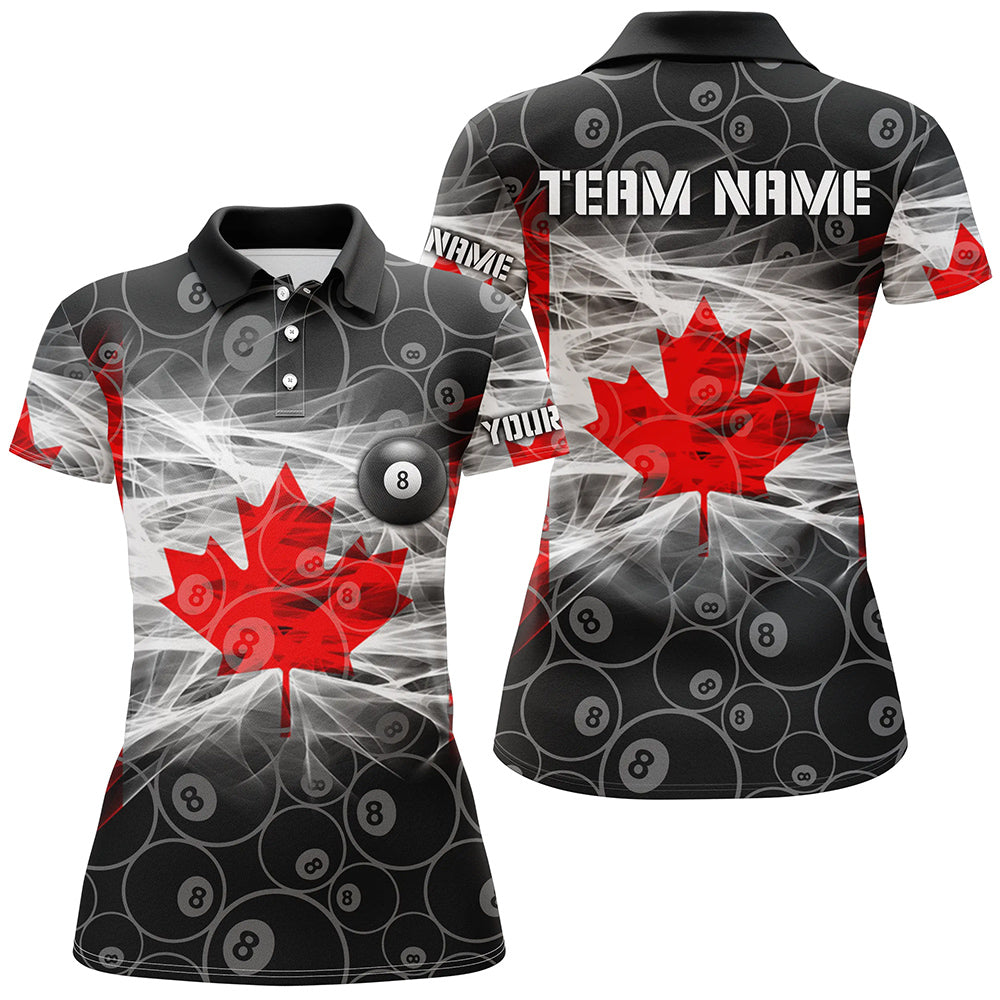 Personalized Canadian Flag Billiard Women Polo Shirts Best Custom Canada Billiard Shirts For Patriot TDM0409