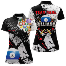 Load image into Gallery viewer, Personalized Grunge Style 10 Ball Billiard Shirts For Women Custom 10 Ball Pool Billiard Team Jerseys TDM3486