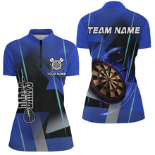 Load image into Gallery viewer, Personalized Darts Polo &amp; Quarter-Zip 3D Printed Shirts For Women Custom Blue Darts Team Jersey TDM2573