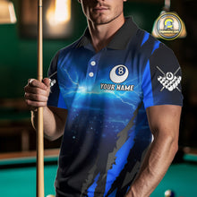 Load image into Gallery viewer, Personalized Thunder Lightning Scorpion Billiard Shirt For Men, 8 Ball Billiard Team Jerseys |Blue TDM4867