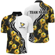 Load image into Gallery viewer, Yellow 9 Ball Pool Thunder Lighting Custom Billiard Shirts For Men Team League Billiard Jerseys TDM1902