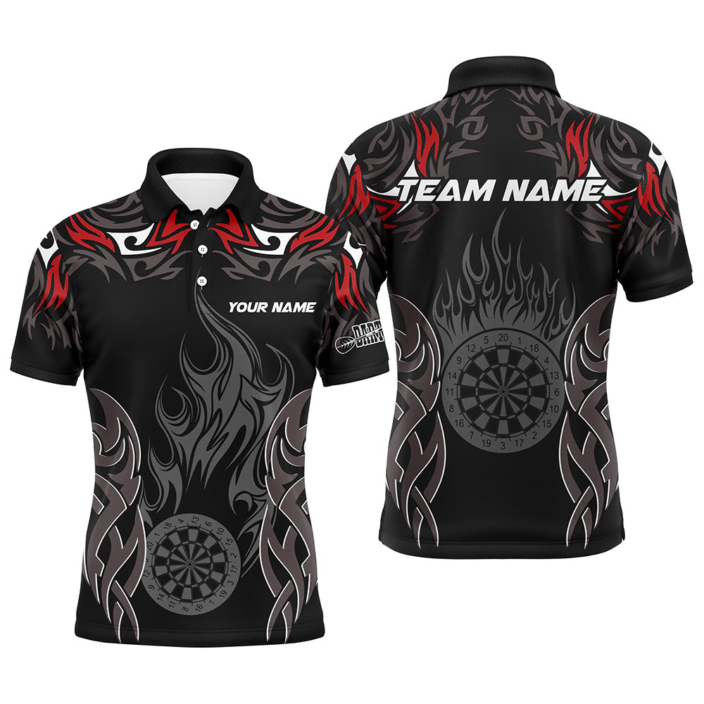 Personalized Darts Tournament Jerseys For Men Custom Dartboard Fire Flame Darts Team Shirts |Red TDM2104