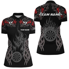 Load image into Gallery viewer, Personalized Darts Tournament Jerseys For Women Custom Dartboard Fire Flame Darts Team Shirts |Red TDM2104