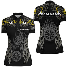 Load image into Gallery viewer, Personalized Darts Tournament Jersey For Women Custom Dartboard Fire Flame Darts Team Shirts | Yellow TDM2332
