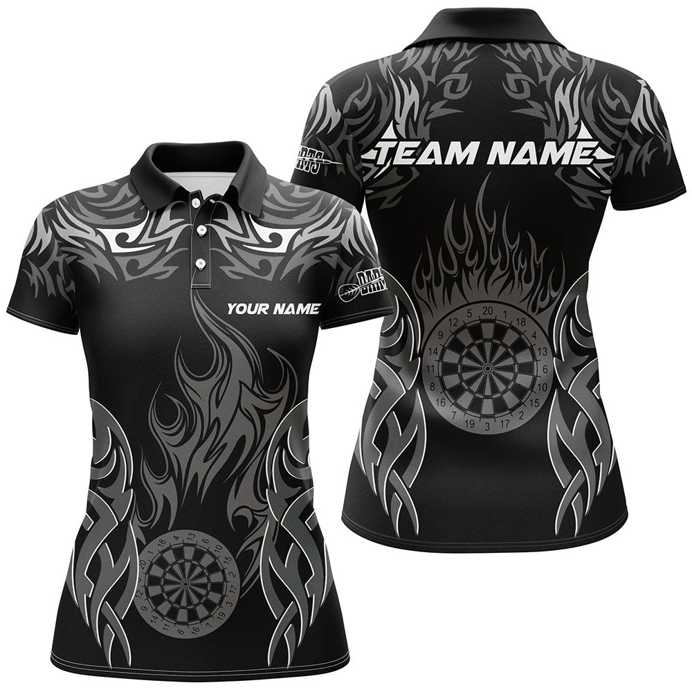 Personalized Darts Tournament Jersey For Women Custom Dartboard Fire Flame Darts Team Shirts | White TDM2334