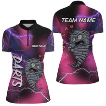 Load image into Gallery viewer, Pink And Purple Thunder Lightning Funny Storm 3D Dart Shirts For Women Custom Darts Team Jerseys TDM3316