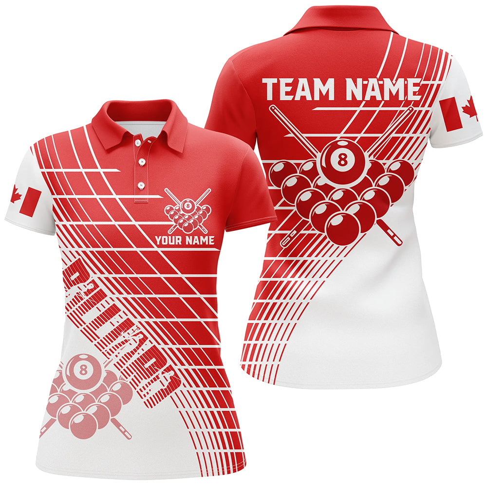Personalized Patriotic Canada Flag Billiard Shirts For Women Custom Canada Billiard Team Jerseys TDM1696