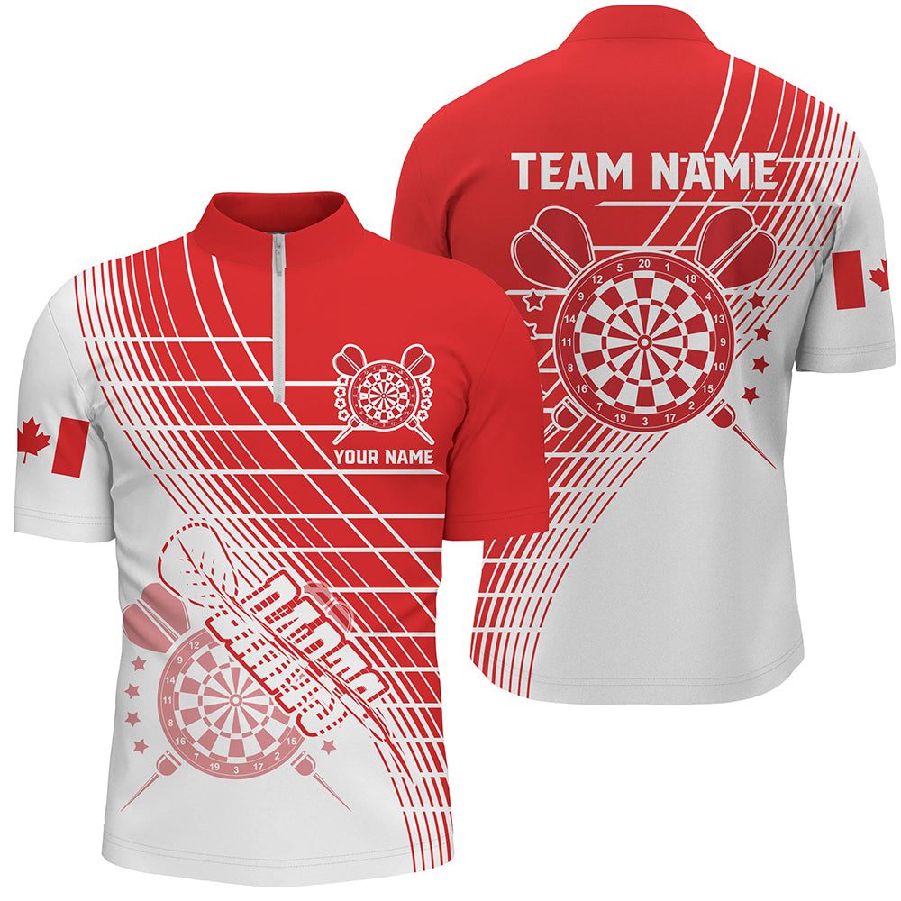 Personalized Patriotic Canada Flag Darts Shirts For Men Custom Canada Darts Team Jerseys Attire TDM1697