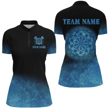 Load image into Gallery viewer, Personalized Sea Blue Gradient Darts Polo &amp; Quarter Zip Custom Dart Shirts For Women Dart Jerseys TDM3327