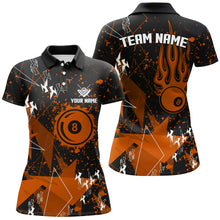 Load image into Gallery viewer, Personalized Orange Grunge Billiard Shirts For Women, Best Custom Billiard Jerseys For Pool Player TDM1914