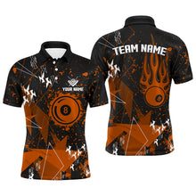 Load image into Gallery viewer, Personalized Orange Grunge Billiard Shirts For Men, Best Custom Billiard Jerseys For Pool Player TDM1914
