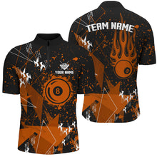 Load image into Gallery viewer, Personalized Orange Grunge Billiard Shirts For Men, Best Custom Billiard Jerseys For Pool Player TDM1914