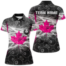 Load image into Gallery viewer, Pink Canadian Flag Smoke Custom 8 Ball Billiard Shirt For Women, Breast Cancer Canada Billiard Jersey TDM2361