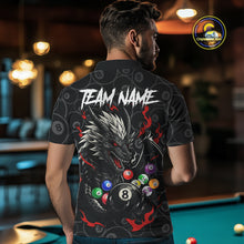 Load image into Gallery viewer, Personalized 8 Ball Dragon Billiard Shirt For Men, Billiard Team Jersey Polo &amp; 1/4 Zip |Red TDM5109