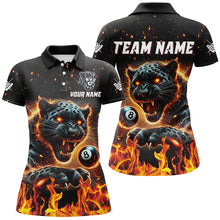 Load image into Gallery viewer, Personalized Panther Fire Flame 8 Ball Billiard Shirts For Women Custom Billiard League Team Jerseys TDM3092