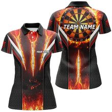Load image into Gallery viewer, Personalized Darts Burning Fire Women Polo &amp; 1/4 Zip Shirts Custom Team League  Darts Jerseys TDM1540