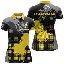 Load image into Gallery viewer, Personalized Grunge Paint Darts Polo &amp; 1/4 Zip Shirts For Women Best Darts Shirts Team Jersey |Yellow TDM2388