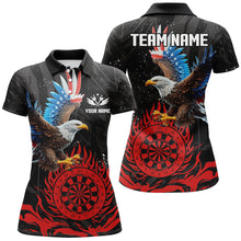 Load image into Gallery viewer, Personalized 3D Eagle American Flag Patriotic Darts Shirts For Women Custom Flame Darts Jerseys |Red TDM2392