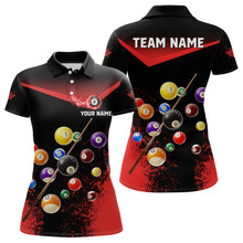 Load image into Gallery viewer, Personalized Grunge Red Black 3D Pool Balls Women Billiard Shirts Custom Billiard Jerseys For Team TDM3512