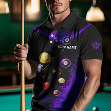 Load image into Gallery viewer, Personalized Grunge Purple Black 3D Pool Balls Men Billiard Shirts Custom Billiard Jerseys For Team TDM3513
