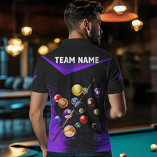 Load image into Gallery viewer, Personalized Grunge Purple Black 3D Pool Balls Men Billiard Shirts Custom Billiard Jerseys For Team TDM3513