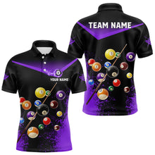 Load image into Gallery viewer, Personalized Grunge Purple Black 3D Pool Balls Men Billiard Shirts Custom Billiard Jerseys For Team TDM3513
