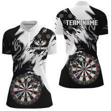 Load image into Gallery viewer, Personalized Black White Darts Board Claws Women Polo &amp; 1/4 Zip Shirts Custom Darts Team Jerseys TDM1550