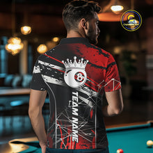 Load image into Gallery viewer, Black And Red 8 Ball Crown Men&#39;s Billiard Shirts Custom Billiards Jerseys, Pool League Team Shirts TDM5131