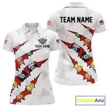 Load image into Gallery viewer, Personalized Scratch 8 Ball Billiard Shirt For Women Custom Pool Jersey, Billiard Team Shirt |Red TDM5989
