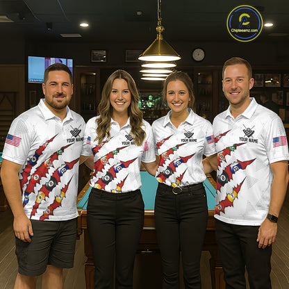 Personalized Scratch 8 Ball Billiard Shirt For Women Custom Pool Jersey, Billiard Team Shirt |Red TDM5989